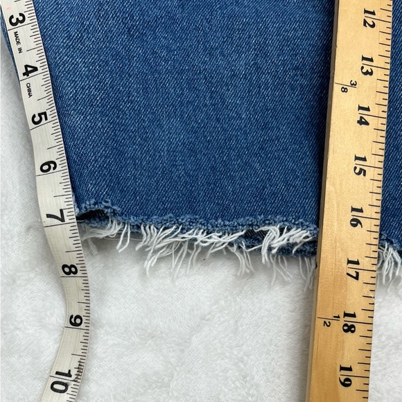 Vintage 90s Denim Shorts Cut Off Blue Red Heart Breaker Embroidered Size 13 - Picture 10 of 12